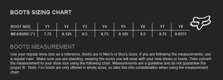 размерная таблица детской обуви фокс