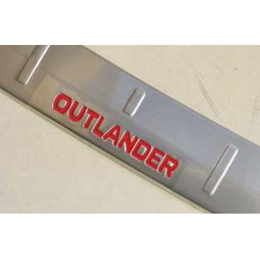 Mitsubishi Outlander 2015 накладка защитная на задний бампер тип B красная