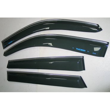 Hyundai Tucson - ветровики дверей с хром полоской ASP передние и задние/ дефлекторы/ sunvisors chrome