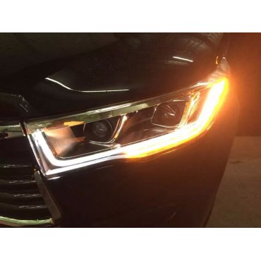 Toyota Highlander XU50 2014 оптика передняя тюнинг ДХО/ headlights DRL LED PW