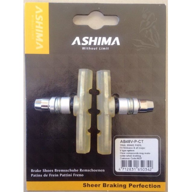 Тормозные колодки ASHIMA Clear для ободных вело тормозов V-Brake  для триала