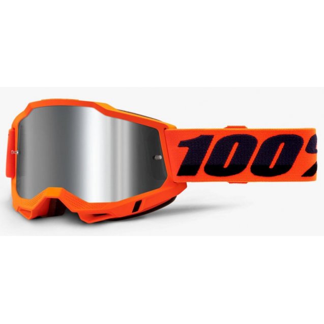 Окуляри 100% ACCURI 2 Goggle Neon Orange - Mirror Silver Lens