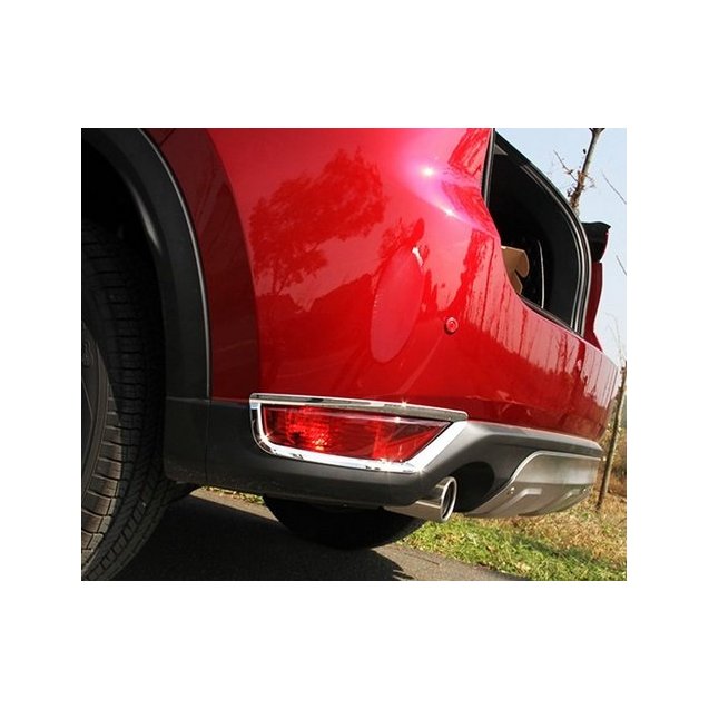 Mazda CX-5 2017+ накладки хром на задние противотуманные фонари цельные