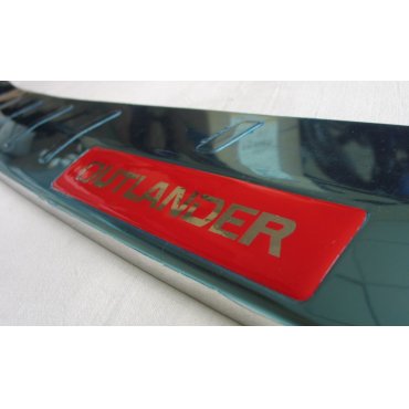 Mitsubishi Outlander 2015 накладка защитная на задний бампер тип C красная