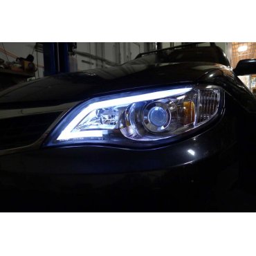 Subaru Impreza 2008-2010  оптика передняя хром 