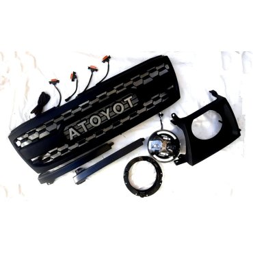 Toyota Land Cruiser LC100 2003+ оптика передняя Full LED + решетка радиатора стиль 3D