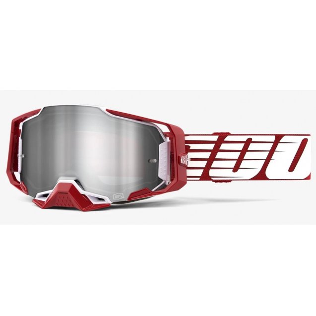 Окуляри 100% ARMEGA Goggle Oversized Deep Red - Flash Silver Lens