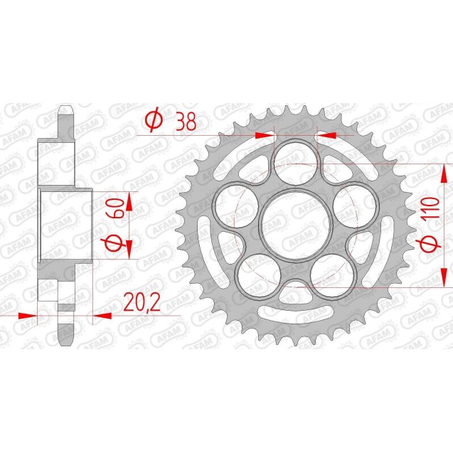Зірка AFAM 520 Steel Chainwheel - Ducati [Silver]