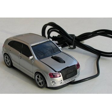 мышка компьютерная проводная Audi Q5 серебристая