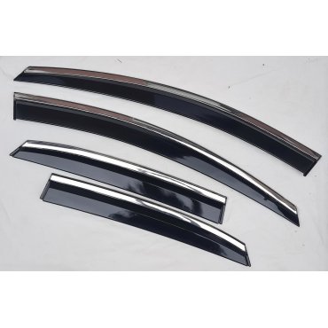 Kia Ceed Mk3 2018+ ветровики дефлекторы окон ASP с молдингом нержавеющей стали / sunvisors