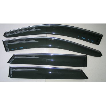 Hyundai IX35- ветровики дверей с хром полоской ASP передние и задние/ дефлекторы/ sunvisors chrome