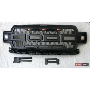 Ford F150 Mk13 2017+ решетка радиатора с LED огнями в стиле Raptor V2