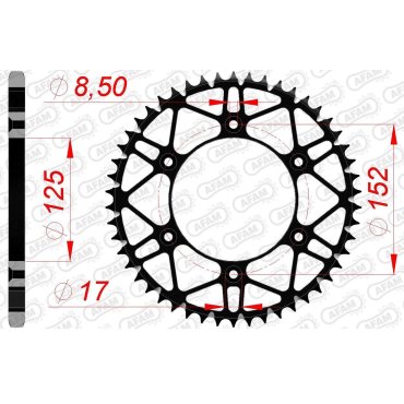 Зірка AFAM 520 SLK-Steel Chainwheel - Beta [Black]