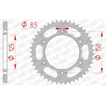 Зірка AFAM 520 Steel Chainwheel - KTM [Silver]