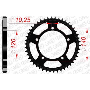 Зірка AFAM 525 Steel Chainwheel - Suzuki [Black]