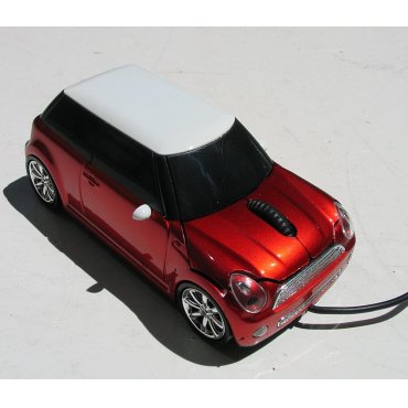 мышка компьютерная проводная Mini Cooper красная