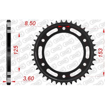 Зірка AFAM 520 Steel Chainwheel - Honda [Black]