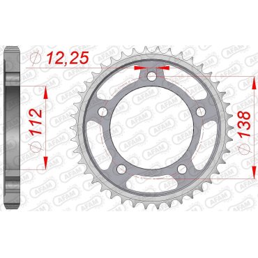Зірка AFAM 530 Steel Chainwheel - Honda [Silver]
