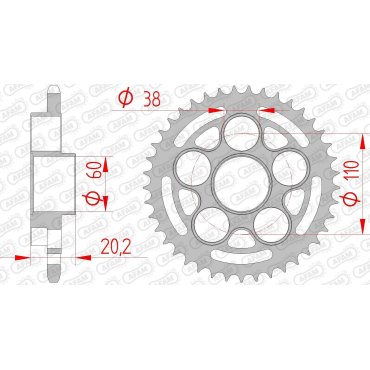 Зірка AFAM 520 Steel Chainwheel - Ducati [Silver]